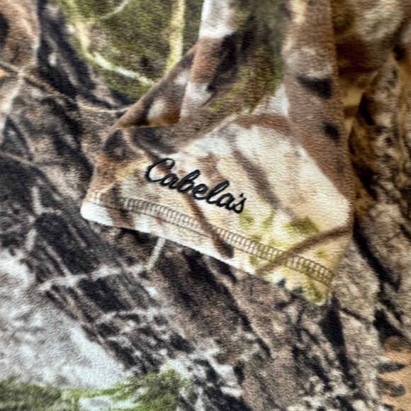 Cabela’s quarter zip fleece pullover WOODLANDS CAMO sz M - Picture 2 of 8